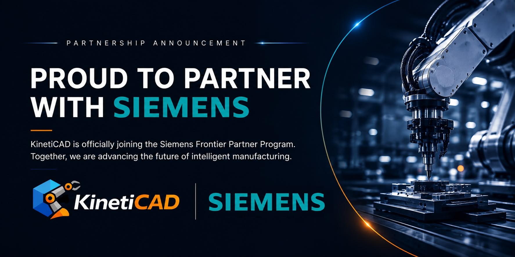 KinetiCAD joins the Siemens Frontier Partner Program